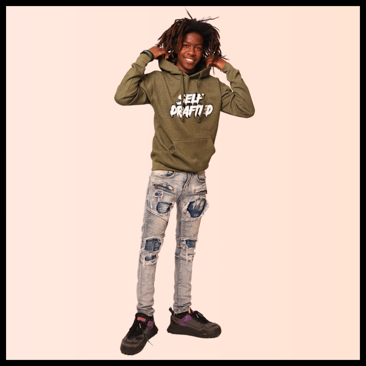 SOLD OUT - Self Drafted "Military Heather Green" Premium Pullover Hoodie (Unisex)