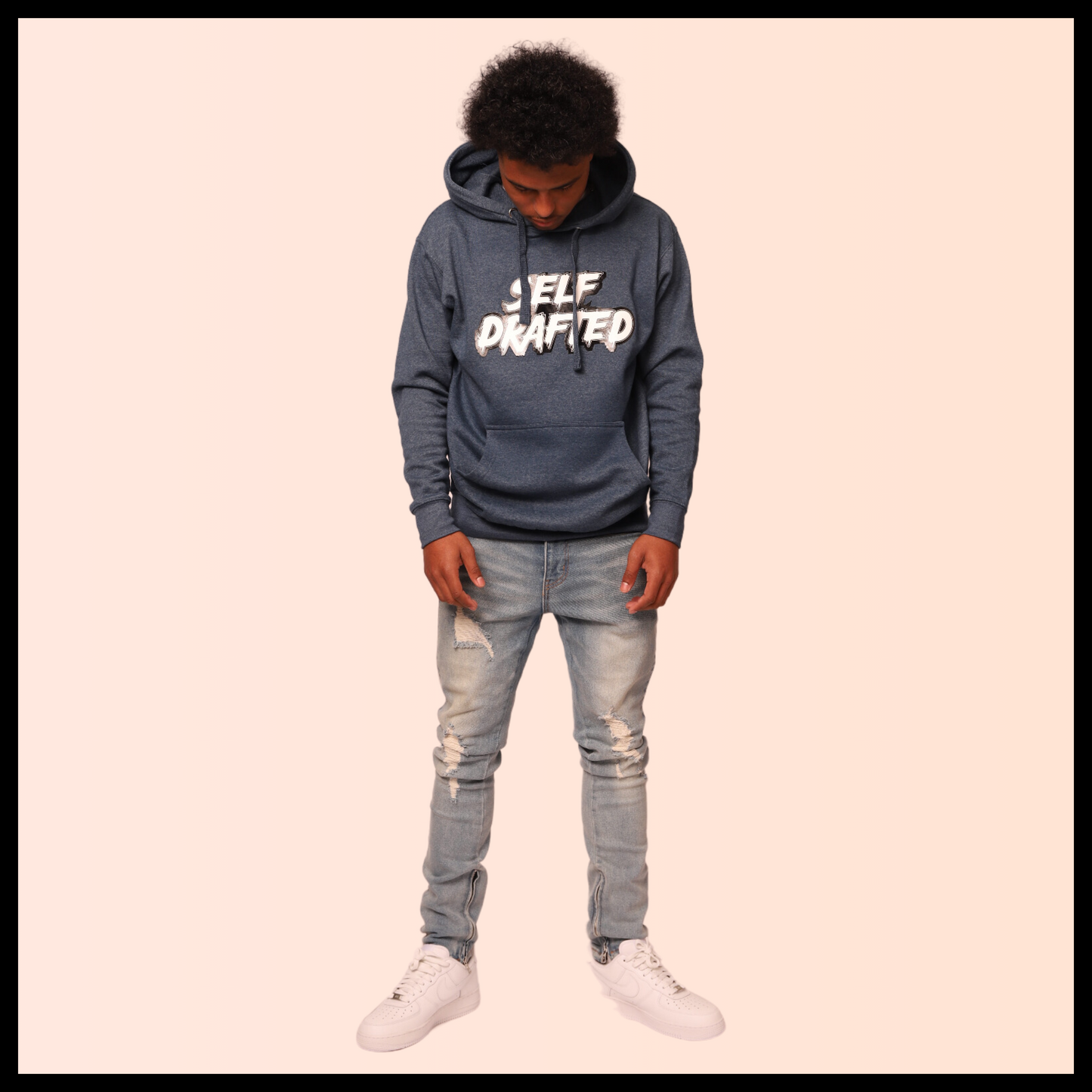 SOLD OUT - Self Drafted "Poseidon Blue Heather" Premium Pullover Hoodie (Unisex)