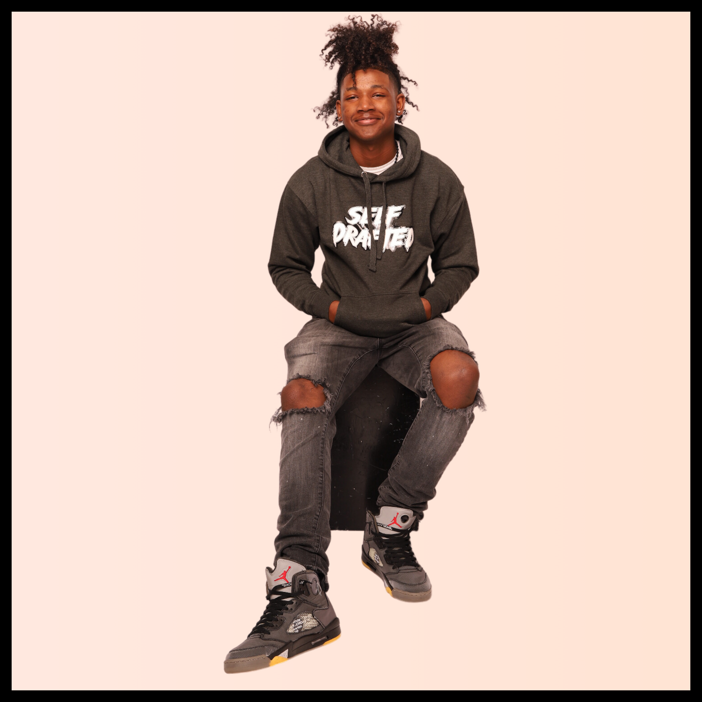 Self Drafted "Vintage Black" Premium Pullover Hoodie (Unisex)