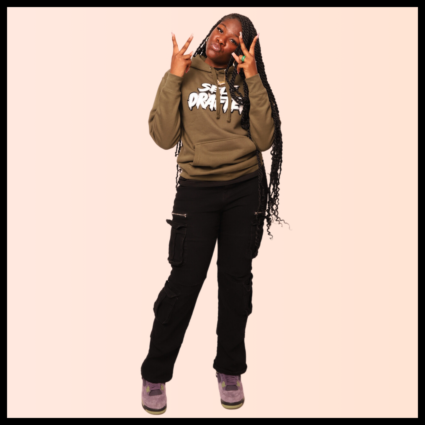 Self Drafted "Military Green" Premium Pullover Hoodie (Unisex)