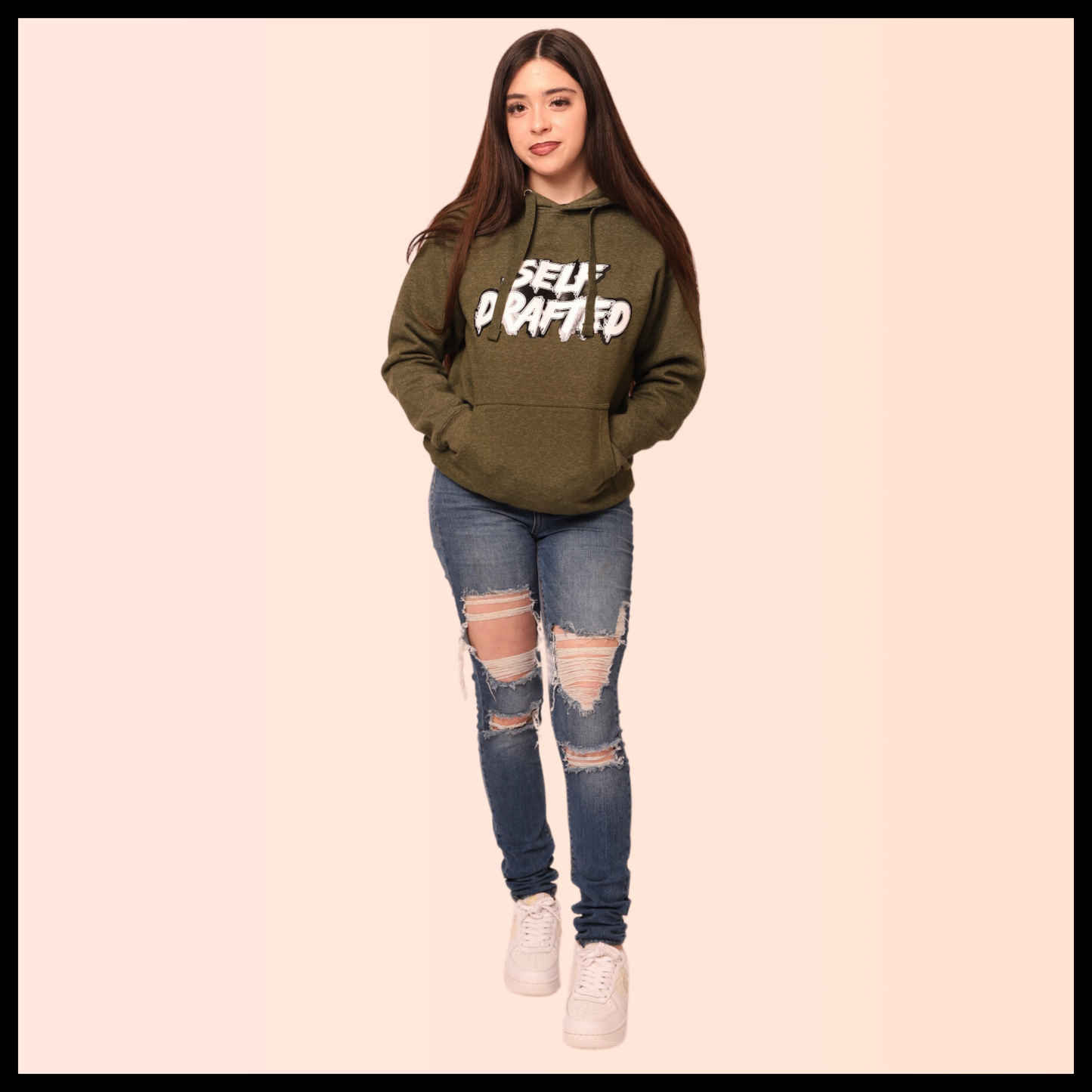 SOLD OUT - Self Drafted "Military Heather Green" Premium Pullover Hoodie (Unisex)