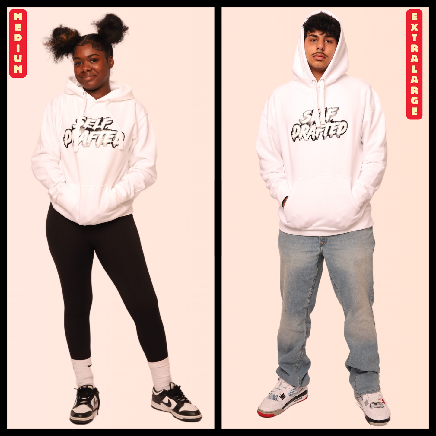 Self Drafted "Chalk White" Premium Pullover Hoodie (Unisex)