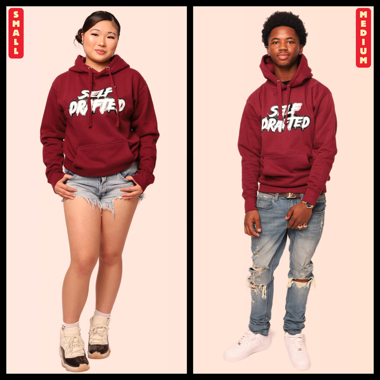Self Drafted "Crimson Maroon" Premium Pullover Hoodie (Unisex)