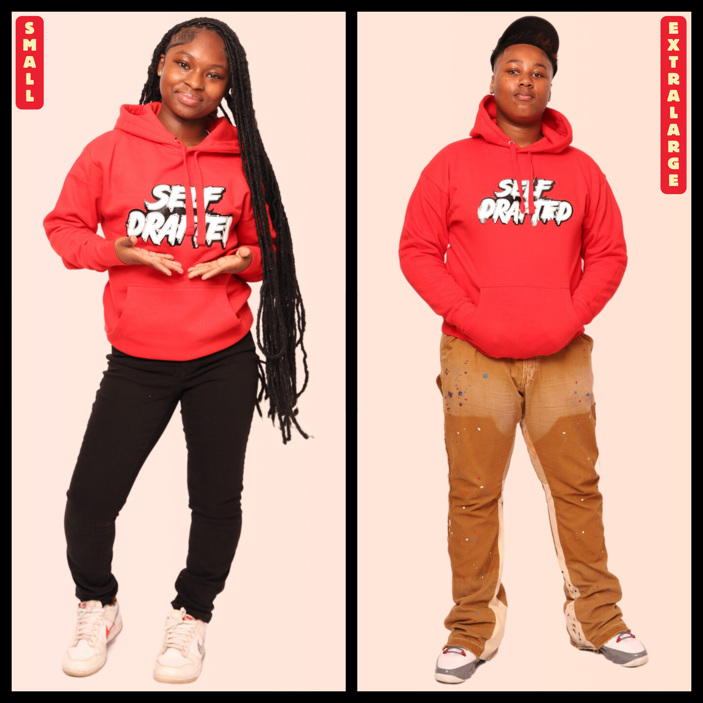 Self Drafted "Fire Red" Premium Pullover Hoodie (Unisex)