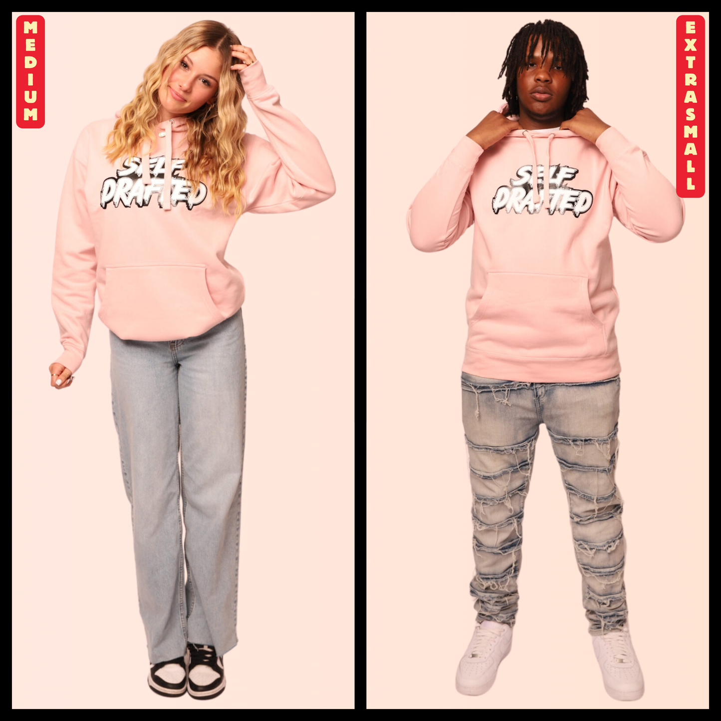 Self Drafted "Soft Pink" Premium Pullover Hoodie (Unisex)