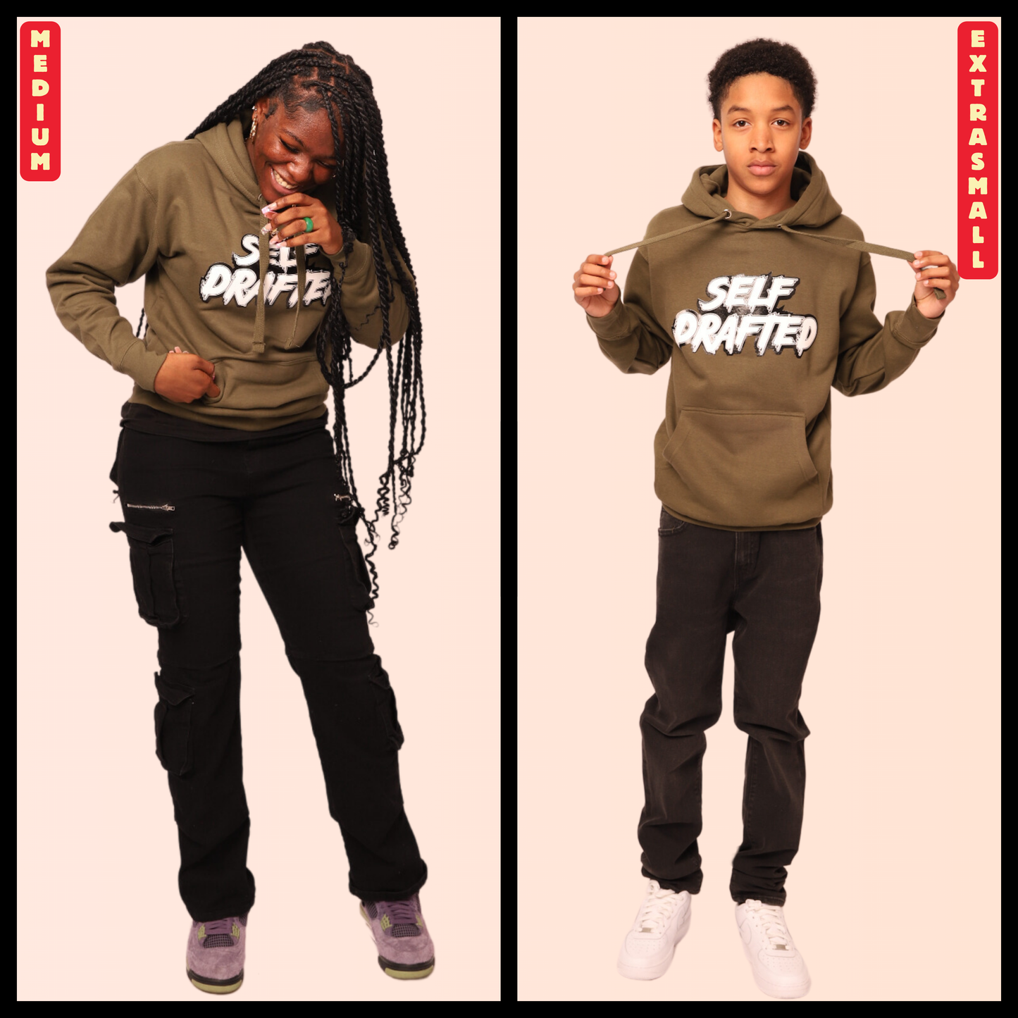 Self Drafted "Military Green" Premium Pullover Hoodie (Unisex)