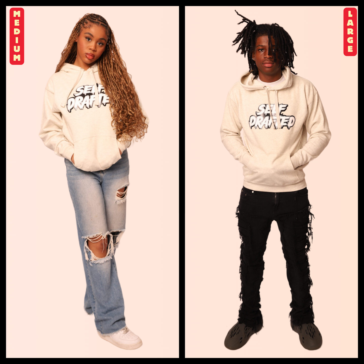 Self Drafted "Oatmeal Heather" Premium Pullover Hoodie (Unisex)