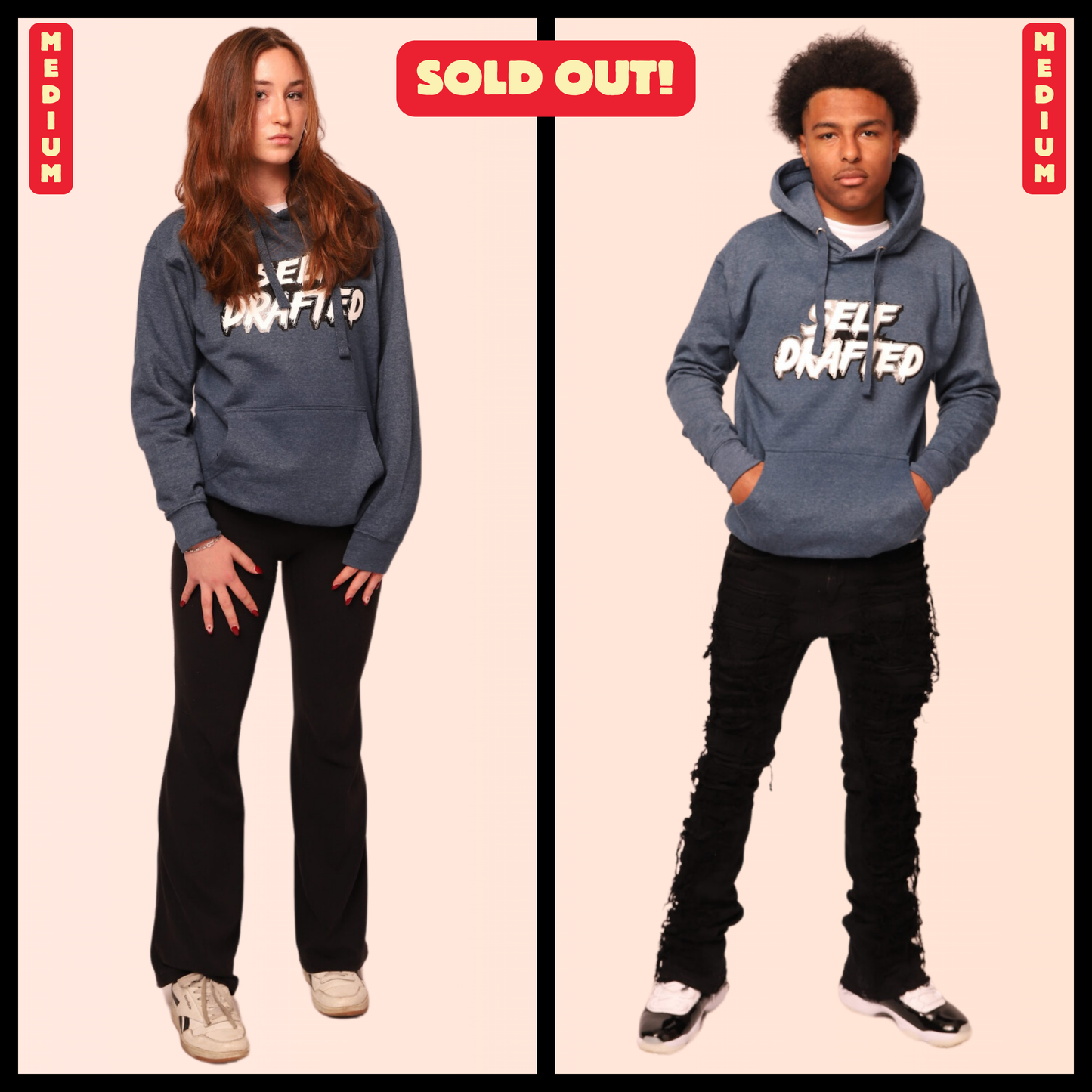 SOLD OUT - Self Drafted "Poseidon Blue Heather" Premium Pullover Hoodie (Unisex)