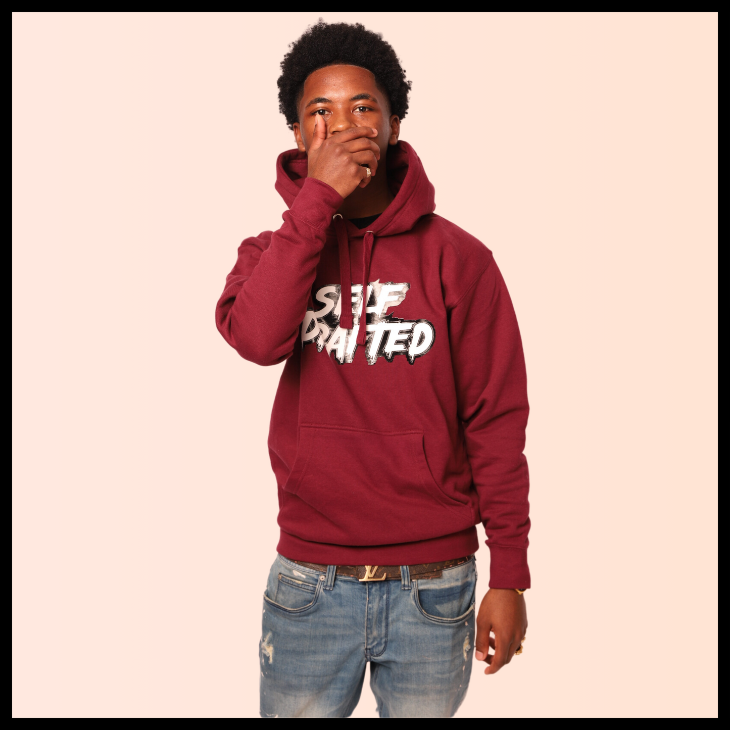 Self Drafted "Crimson Maroon" Premium Pullover Hoodie (Unisex)