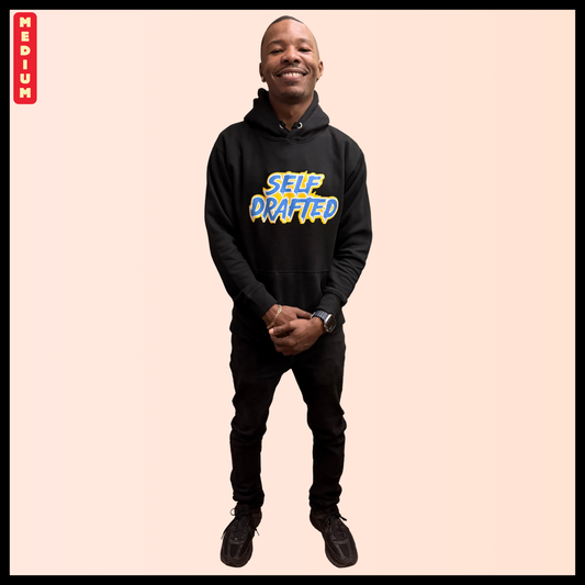 Self Drafted 3 Color Custom "Blue, Yellow & White" Premium Pullover Hoodie (Unisex Size)