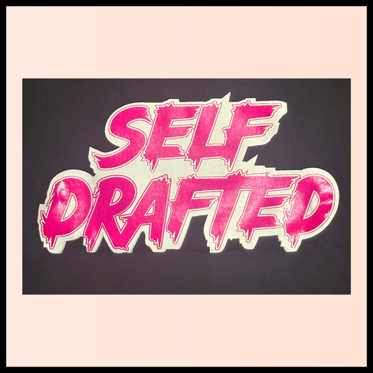 Self Drafted 2 Color Custom "Hot Pink & White" Premium Pullover Hoodie (Unisex Size)