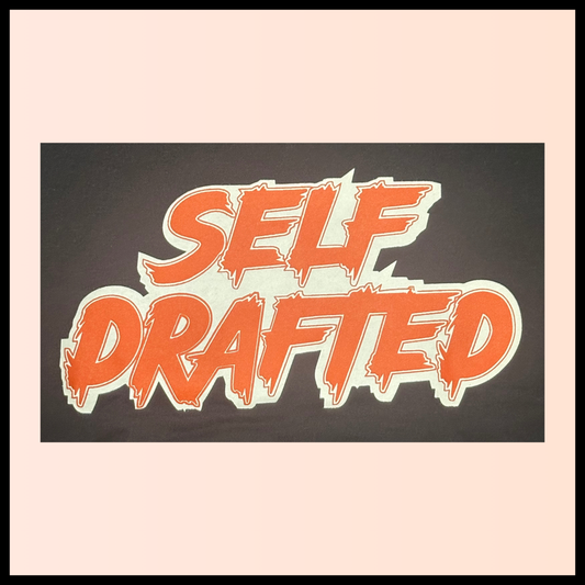 Self Drafted 2 Color Custom "Orange & White" Premium Pullover Hoodie (Unisex Size)