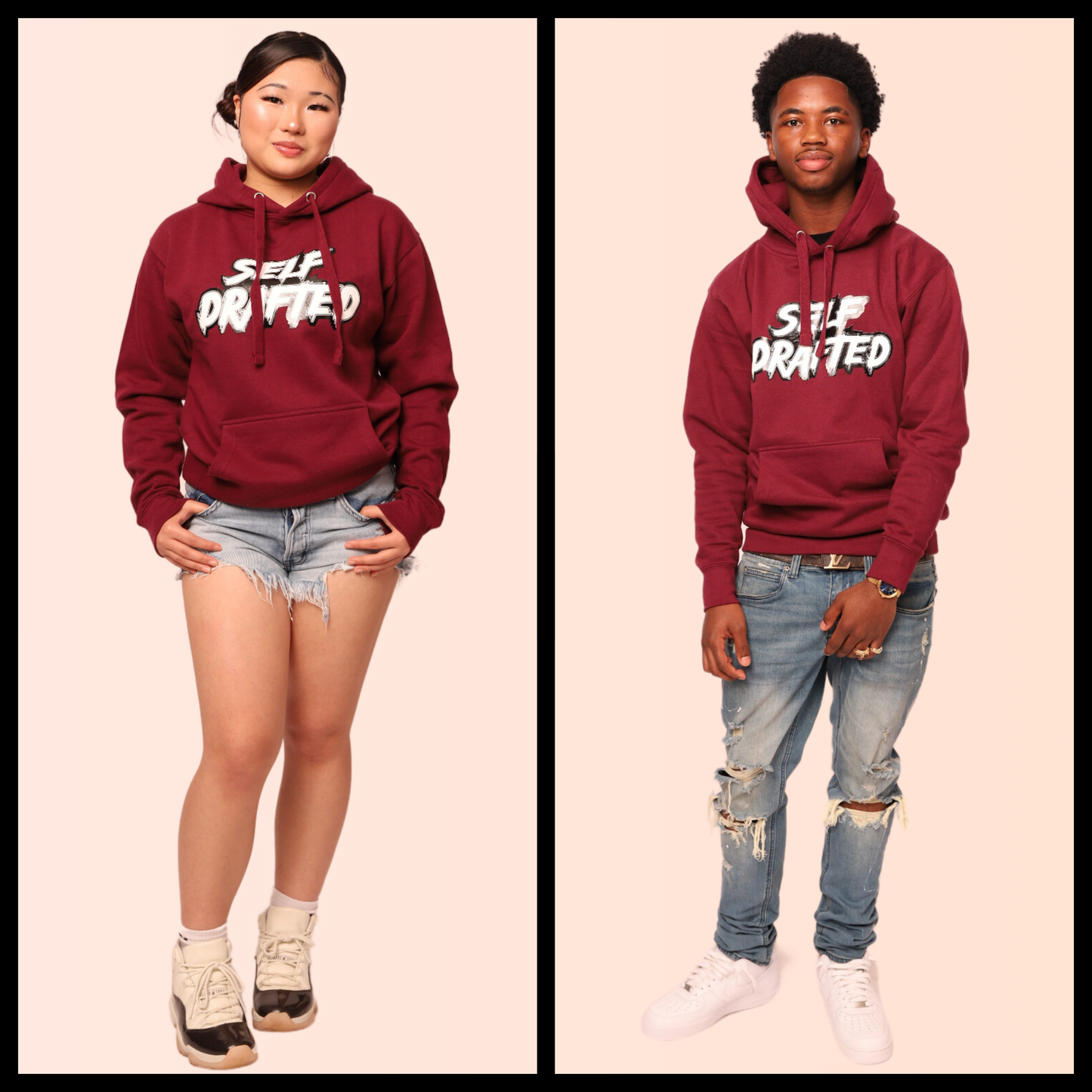 Self Drafted "Crimson Maroon" Premium Pullover Hoodie (Unisex)